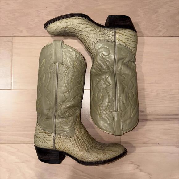 Renegade Cowboy Boots Men’s Size 9 W Tan Roughout Leather Western Rodeo Boot - Picture 2 of 9